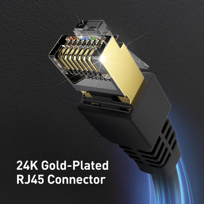 Phizli Cat7 Ethernet Cable 150ft, Cat7 3Ft 15Ft 25Ft 50Ft 100Ft 125Ft 150Ft 175Ft 200Ft 225Ft 300Ft 330Ft 400Ft Buried-able Network Cord 10 Gigabit 600MHz (SFTP) RJ45 LAN for Router, Gaming - Image 4